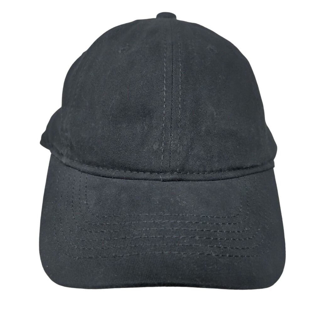Unbranded Slideback Hat Black One Size Adjustable Vented Holes 6 Panel Blank